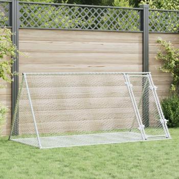 Silver Galvanised Steel Rabbit Cage 200x105x91 cm