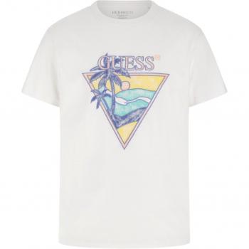 Camiseta Masculina Guess Tríangulo Summer Blanca