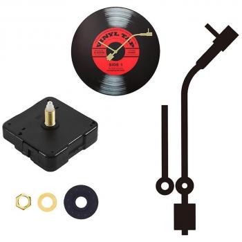 Reloj de Pared con Movimiento Silencioso para DIY, Cuarzo y Marco Acrílico, Aguja en Forma de Flor Negra