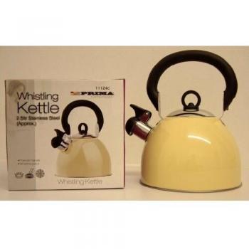 Prima 2.5L Cream Kettle, Stainless Steel & Whistle Design