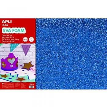 Mousse EVA Thermo-Form 40x60 cm – Bleu Étincelant – Lot 3 Feuillets – APLI AGIPA