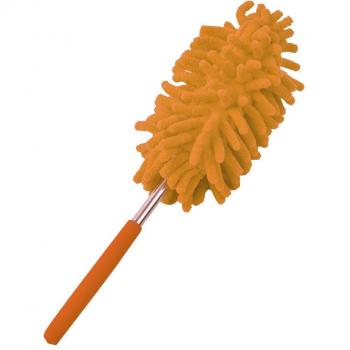 Extendable Chenille Duster Brush with Mini Stainless Steel Feather Duster