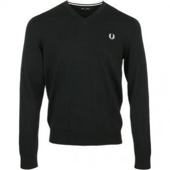 Pull Fred Perry Classic Noir Col V Homme