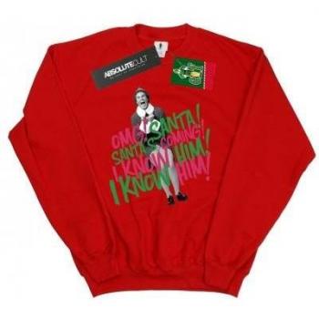Santa’s Coming Elf Mens L Navy Blue Crewneck