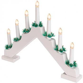Candelabro Avvento con LED 7 Candele Bianche