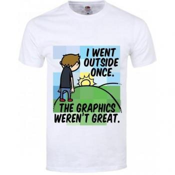 Grindstore Men's I Went Outside Once T-Shirt 3XL White
