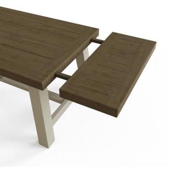 Rustic 200cm Reclaimed Pine Dining Table with 2 Extension Leaves
