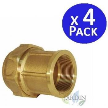 Set 4 pezzi: raccordo femmina ottone 63 mm per tubo PE