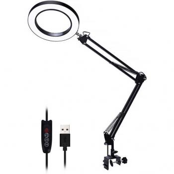 Flexible 5X usb led 3-farbig beleuchtete Lupe für das Lesen nach dem Lesen Hasaki