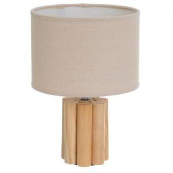 Lampe de chevet en bois et tissu beige 29 cm