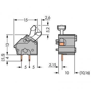 WAGO Morsetto a molla 256-601 2,50 mm² 1 Polo Grigio 300 pz