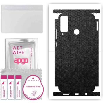 Honor Play 4T Back & Sides Protectief Schermfolie – Zwart Honeycomb