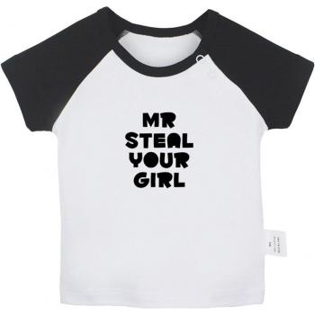 T-shirt pour bébé en coton à manches courtes avec impression Mr. Fly Your Girl