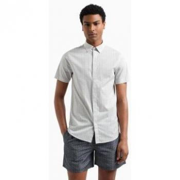 Circle Pattern Off-White Short Sleeve Shirt – Armani Exchange