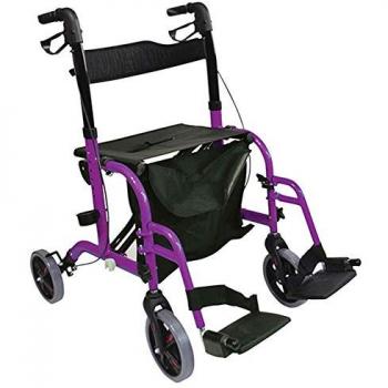 Purple Duo Rollator and Transit Chair
