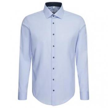Bügelfreies Slim Fit Businesshemd mit Kentkragen in Hellblau Größe 44