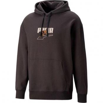 Felpa con Cappuccio Puma Downtown Graphic Nero/Bianco XXL