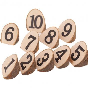 Wooden Number Cards 1-10 for Wedding Centerpieces