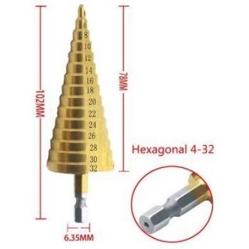 Cortador de Agujeros Hexagonal Titanio