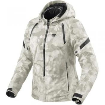 Veste de moto femme REV'IT! Flare 3 H2O imperméable camouflage gris taille 40
