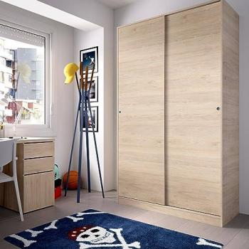 Armoire 2 portes effet bois 120x50 cm