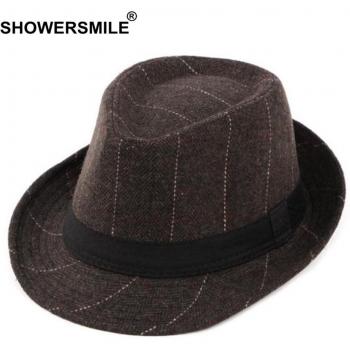 SHOWERSMILE Men's Vintage Wool Felt Fedora