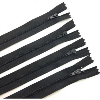 10 pièces de fermeture éclair noire en nylon 20 cm