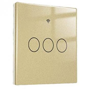 Interruttore WiFi 3 Tasti Oro 86x86mm con Pannello Touch