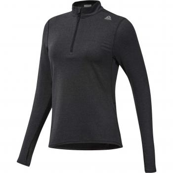 Reebok Sweat à Zip 1/4 Femme, Noir, L