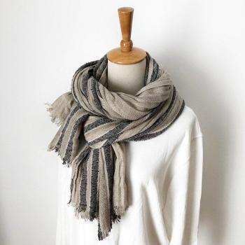 Winter Scarf Cotton Linen Unisex Japanese Style