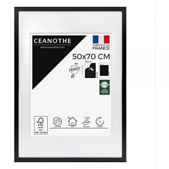 Cadre Photo Milan 50x70 cm Noir avec Passe-Partout Intégré et Verre Acrylique Incassable