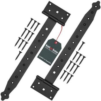 Cerniere porta legno Kotarbau 350 mm – cardini in acciaio nero – 2 pezzi