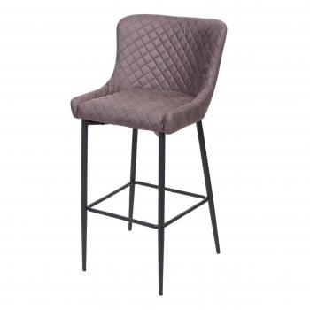 Tabouret comptoir moderne en tissu sombre et métal