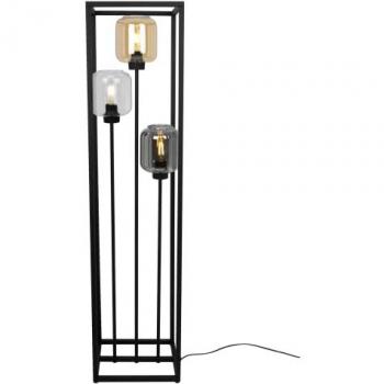 Lampada da terra loft nera con paralume in vetro “Luce Minimalista”