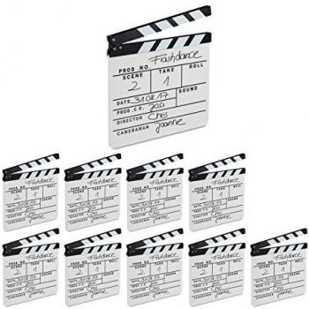 Relaxdays Hollywood Clapperboard Collection – 10 Wood Chalkboards