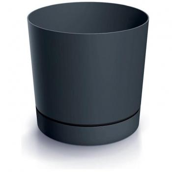 Vaso per Piante TUBO P Antracite con Sottovaso 23,9x23,1cm