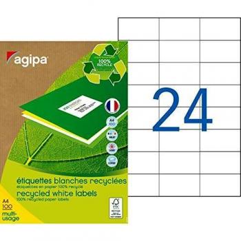 Agipa Recycling Etiketten, 70 x 37 mm, weiß