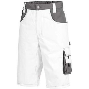 NITRAS MOTION TEX PLUS Arbeitshose kurz – Weiß / Grau (Gr. 42)
