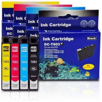 D & C 4er Set Tinte für Epson WF‑2840 DWF (Seestern kompatibel)