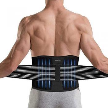 Faja Lumbar para Espalda AGPTEK, Cinturón de Soporte Lumbar para Aliviar Dolor y Lesiones, Faja Lumbar Deportiva para Hombre y Mujer, Negro (Talla S)