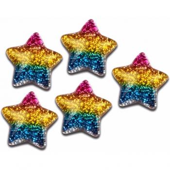 30Pcs Bling Star 16mm Resin Cabochons for Scrapbooking and Crafts