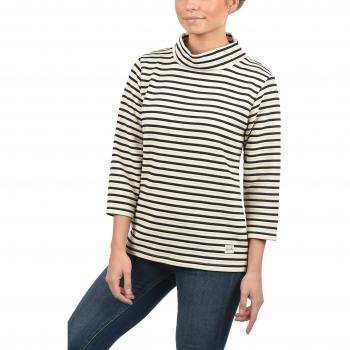 Winterthema BlendShe Dodo Frauen Kapuzenpullover Sweatshirt Pullover Sweater mit Stehkragen Streifen und 3/4 Arm
