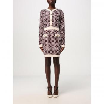 Elisabetta Franchi Damen-Kleid Dunkelrot, Knitted, Slim Fit (Size 44)