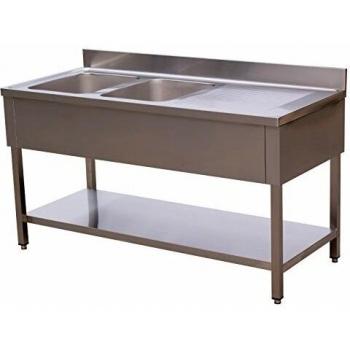 Fregadero de cocina 1400x600x950mm, 2 platillos a la izquierda