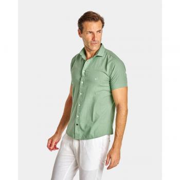 Blusa Liso Verde Slim Semihilo de Hombre