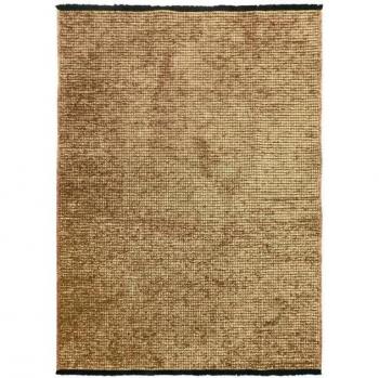 Alfombra plana de algodón negra con reflejo de luz beige, marca Milano (160x230 cm)