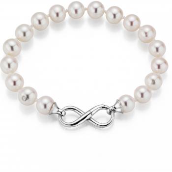 ADRIANA Bellagio Unendlichkeit – Damenarmband aus Silber 925 mit Tahiti‑Perlen