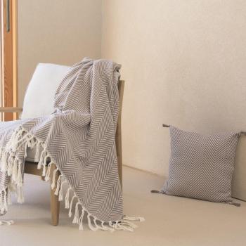 Écharpe de Canapé Taupe 130x170 Febronie
