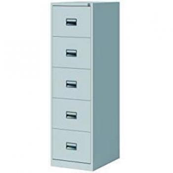 Bisley ECO Hängeregistraturschrank, 5 Schübe, 1596 x 467 x 620 mm, lichtgrau