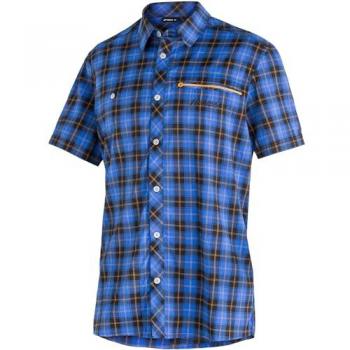 Maier Sports Outdoorhemd Kasen S/S M He-Hemd 1/2 Arm el. GREY/BLUE/ORANGE CHECK